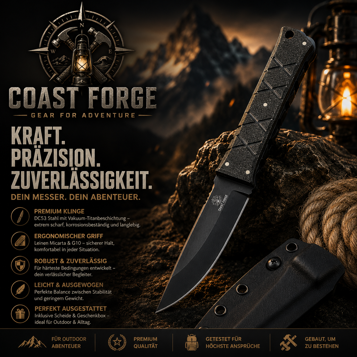 Jagd- & Survivalmesser für Outdoor & Camping