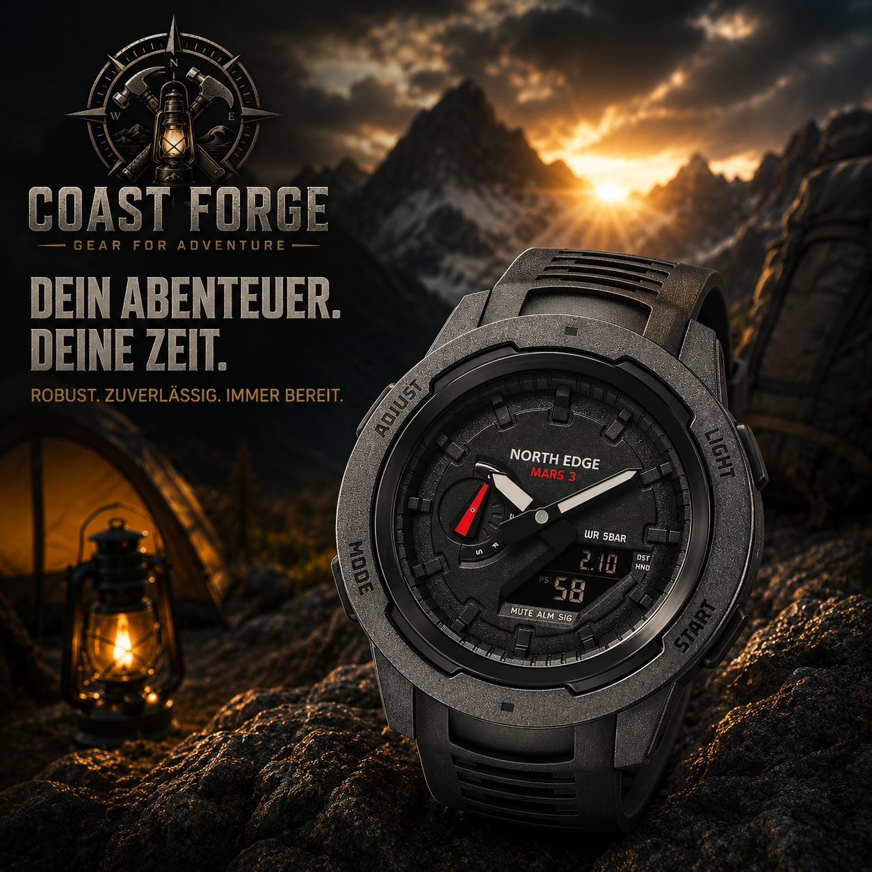 Robuste Outdoor Uhr NORTH EDGE Mars 3