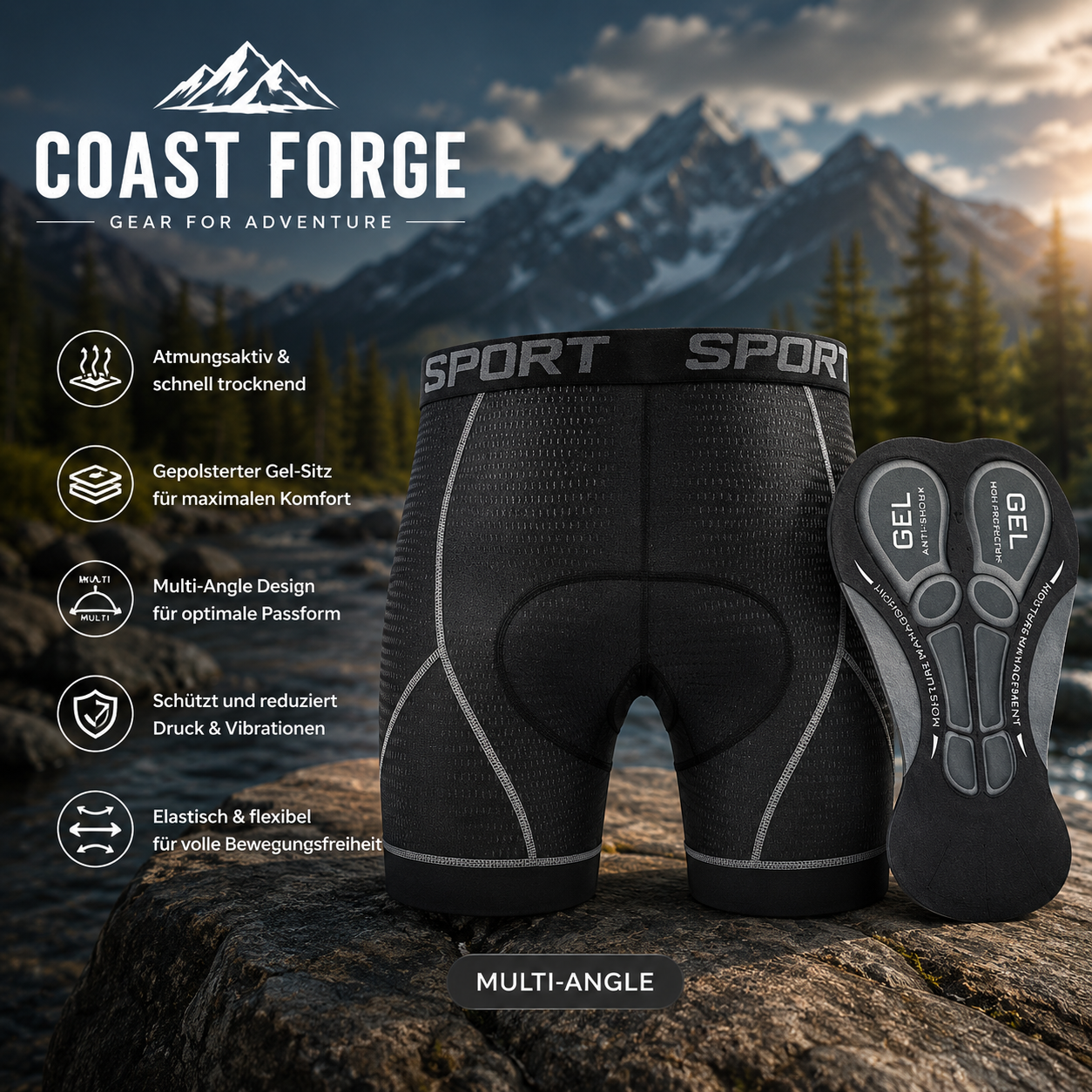 Gepolsterte Sport- & Outdoor-Unterwäsche für lange Touren