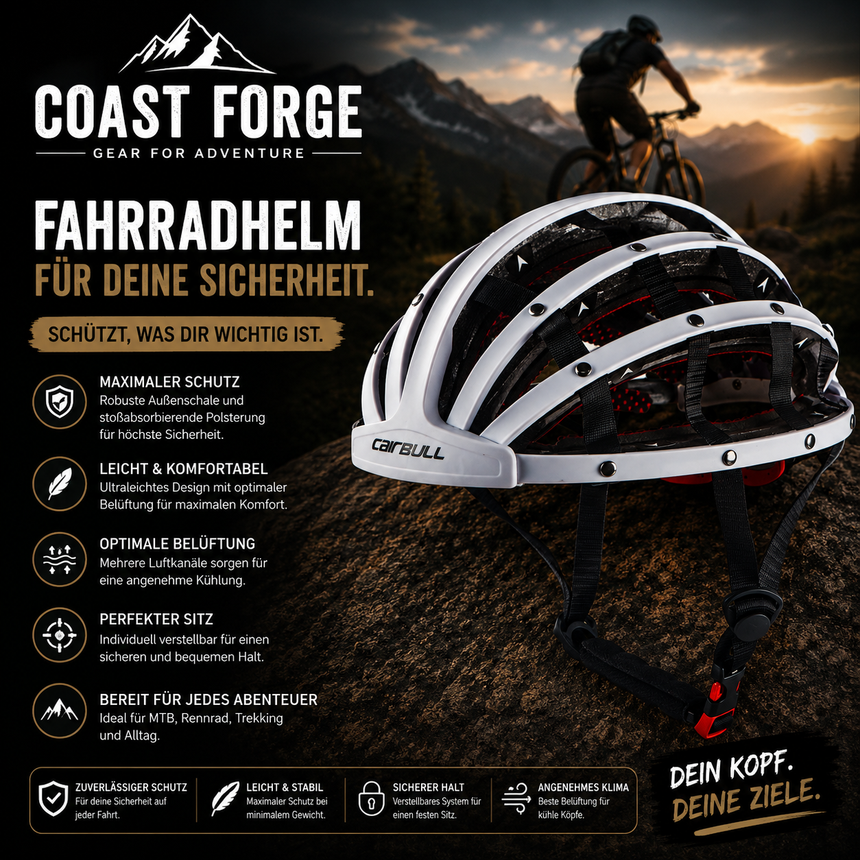 Faltbarer Fahrradhelm für MTB, Trekking & Alltag