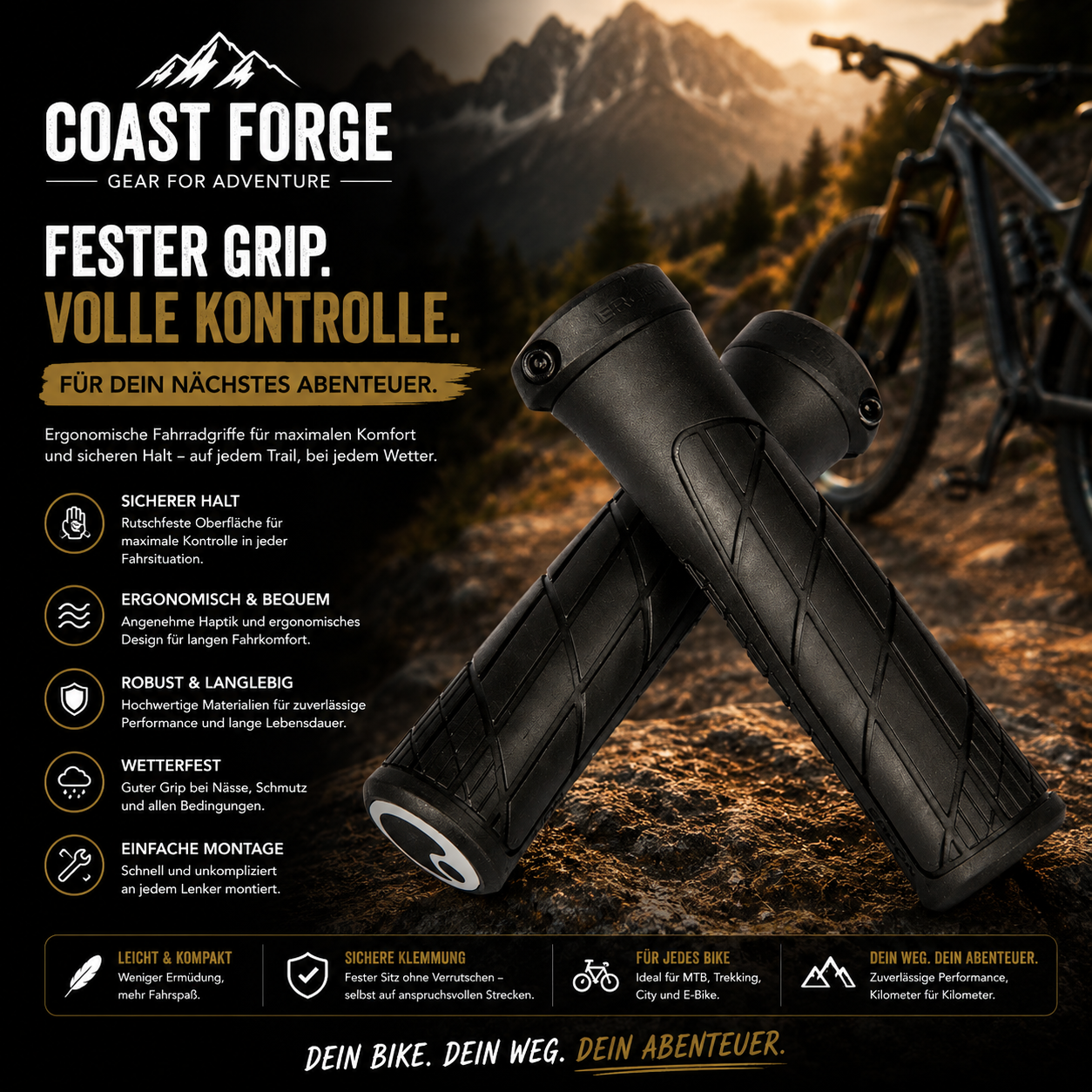 Ergonomische Fahrradgriffe für Komfort & Kontrolle